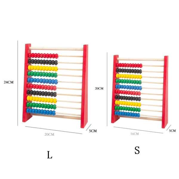 Intelligensutveckling Trä Abacus Barn Tidig Math Educational Learning Toy Blue-L