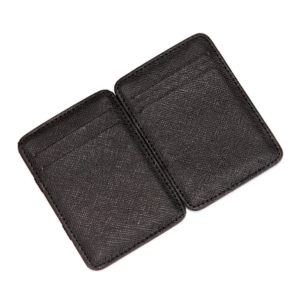 Ultratunn män läder mini plånböcker Dragkedja myntväska black