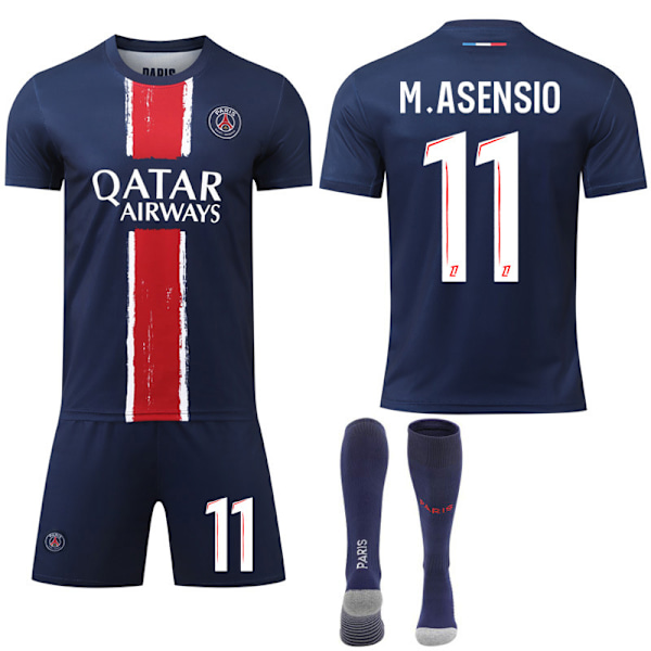 2024-2025 Paris Saint-Germain Hemma Barn Vuxen Fotbollströja Kit Med Strumpor No.11 M.ASENSIO 18