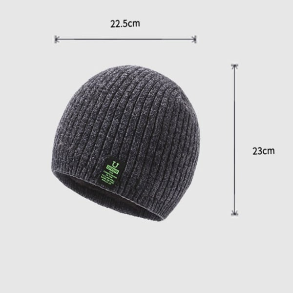 Vinterstickade mössor för män Mjuk Stretchmuff Beanies Cap Varm Slouchy Beanie Hatt red
