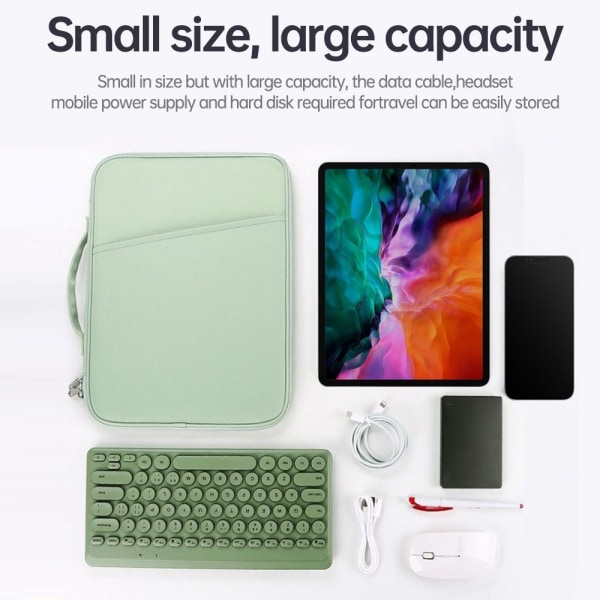 Tablettfodral Case Skyddsväska USB kabelförvaring för iPad Black For 9.7-11 inch