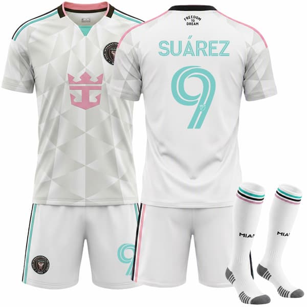 26-27 Inter Miami CF Andre Bortedrakt Barn Voksen Fotballtrøye NR.9 SUAREZ 22