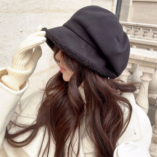 Dam Vinterhattar Mocka Bucket Hat Varm Tjock vindtät Cap beige