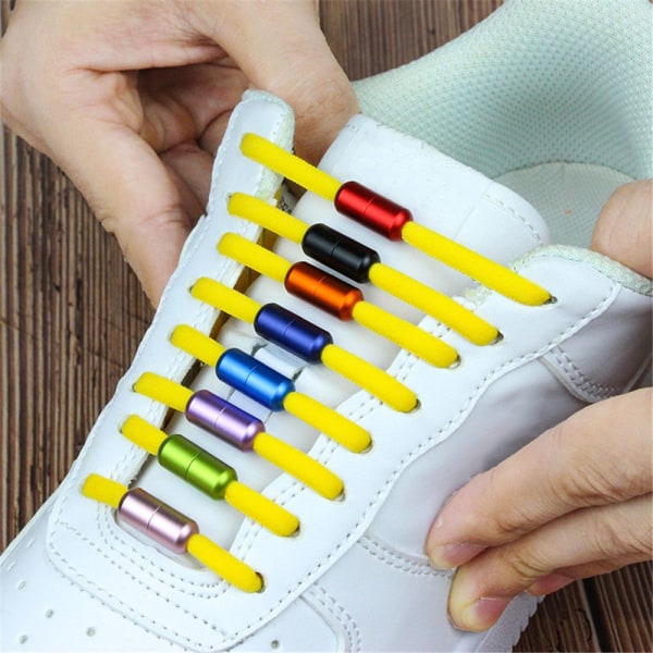 5 Par Elastiska Snabblåsande Lazy Laces Sneakers Skosnören 5Pairs light blue