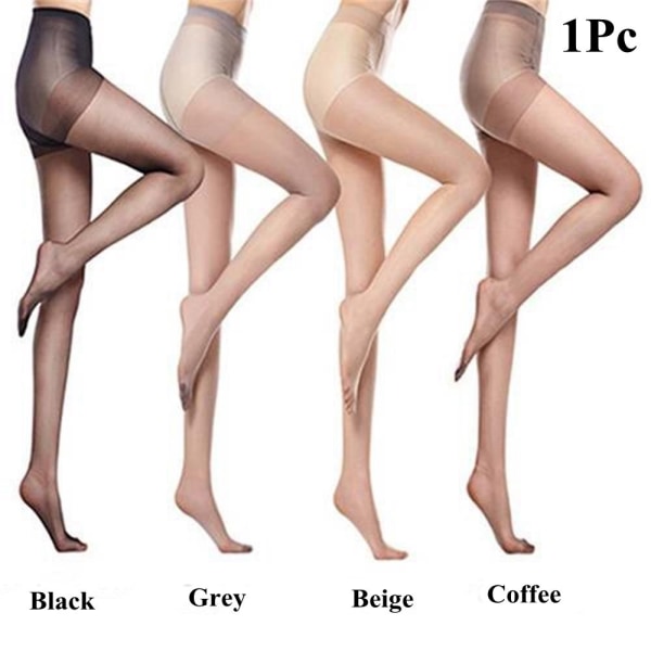 Dam Elastiska Tights Sidenstrumpor Strumpbyxor Sexig coffee