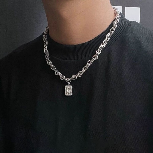 Titanium Steel Necklace Collarbone Neck Chain Men Jewelry Accessories