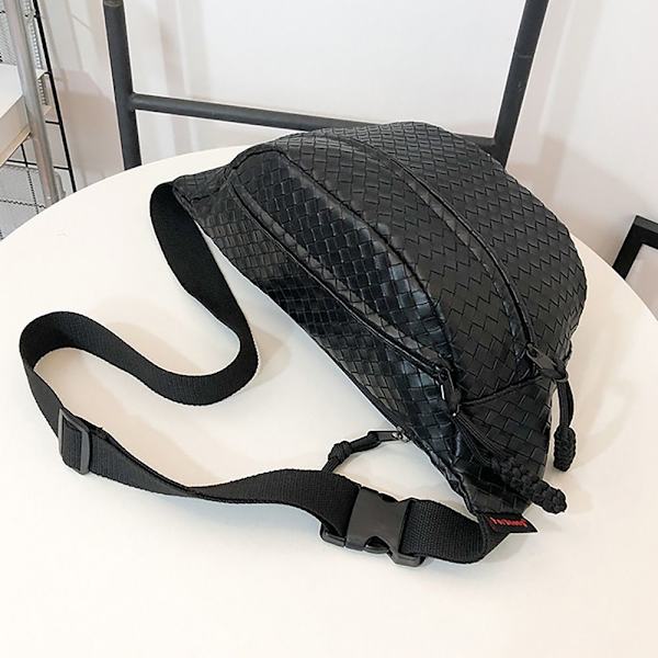 Unisex flätbälte par midjepack Casual Vattentät PU-läder bröstväska Fanny Pack coffee
