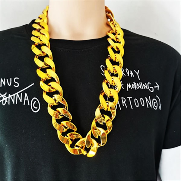Guld färg stor akryl Chunky kedja halsband män plast länk kedja smycken gåvor 70cm