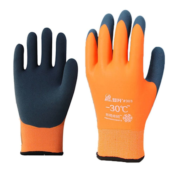 Thermal vinterarbetshandskar Utomhussporter Kallbeständiga skyddshandskar orange