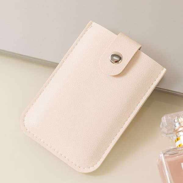 5 Kortfickor PU Läder Slim ID-Korthållare Miniplånböcker White