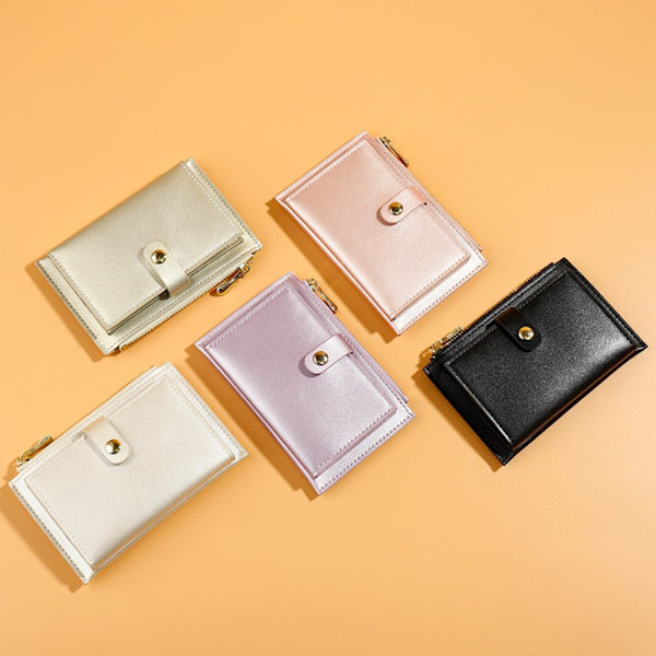 Kvinnor Enkla plånböcker Läderväska Multi-Card Holder Mynt Korta plånböcker black