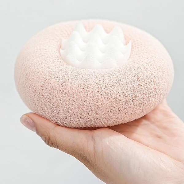 Solros Badboll Massage Badboll med Sugpropp Badborste Pink