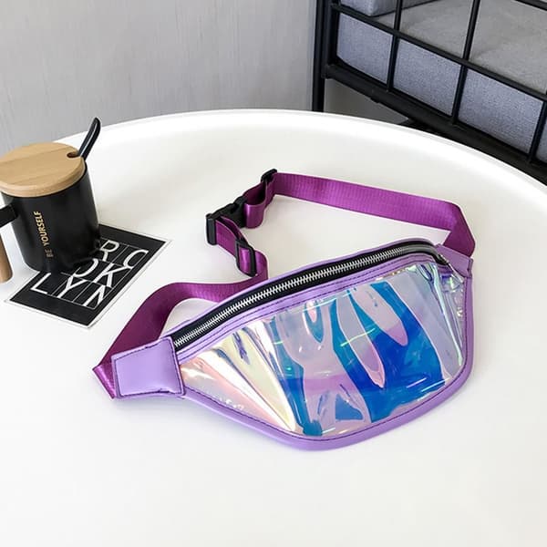 Kvinnors Modebälte Vattentät Transparent Midjeväska purple