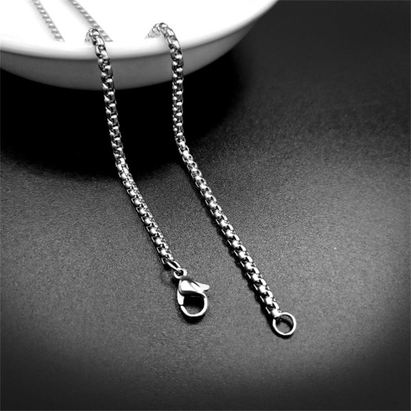 2PCS 304 Halsband i rostfritt stål 2-4MM män kedja smycken 2.5mm x 22inch
