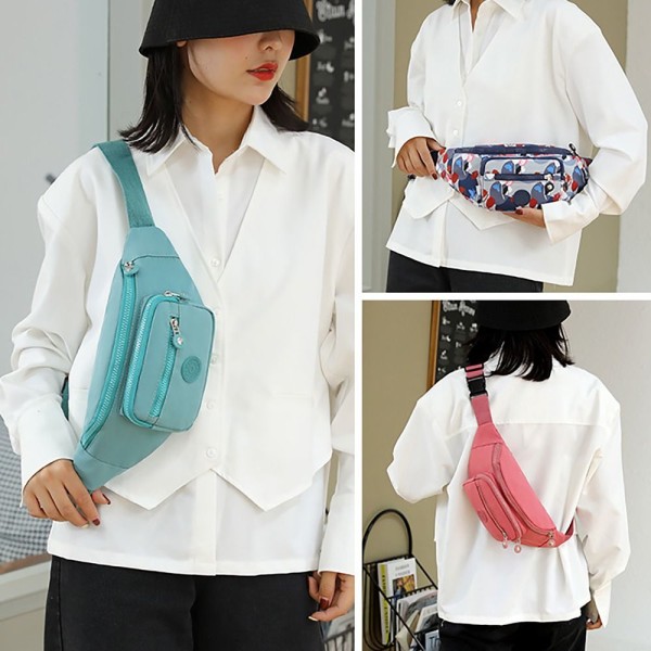 Fanny Pack justerbar midjeväska med stor kapacitet Polyester Crossbody-väskor 10