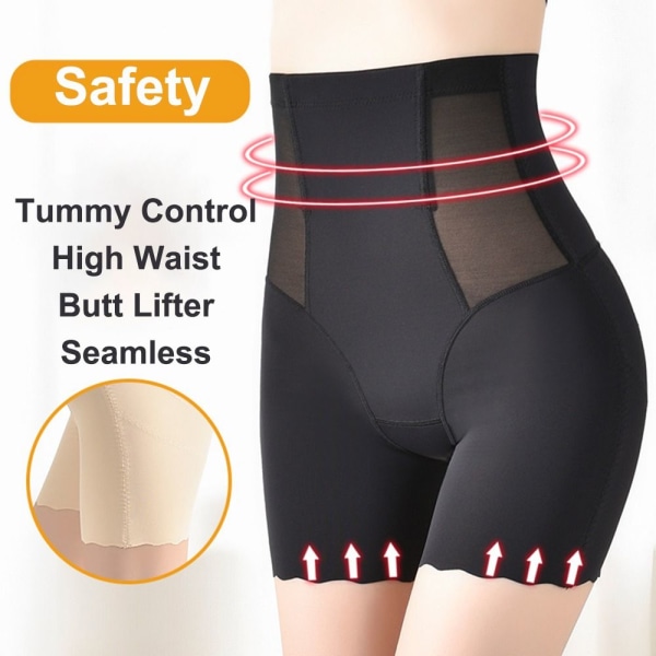 Kvinnor Body Shaper Slim Trosor Belly Control High Waist Shapewear Underkläder Black L