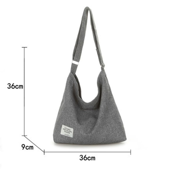 Damaxelväska Satchel Tote Messenger Lady Cross Body Canvas Handväska Stor kapacitet Tygväska Black