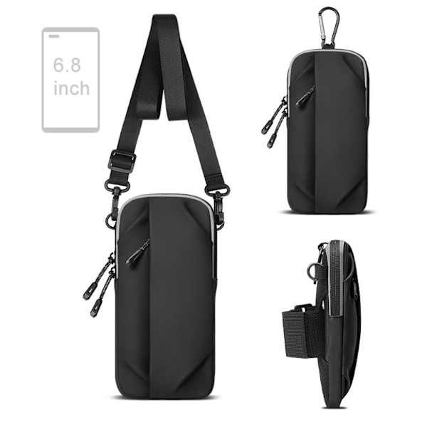 Sports Running Arm Bag Gym Bag Bum Bag Telefon 7 tums Armband Hip Wrist Bag red