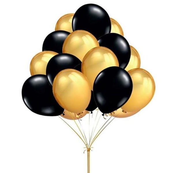 20ST Latexballonger 12 tums färgglada uppblåsbara ballonger Alla hjärtans dag Bröllopsfödelsedag Baby Shower Heminredning Gold Black