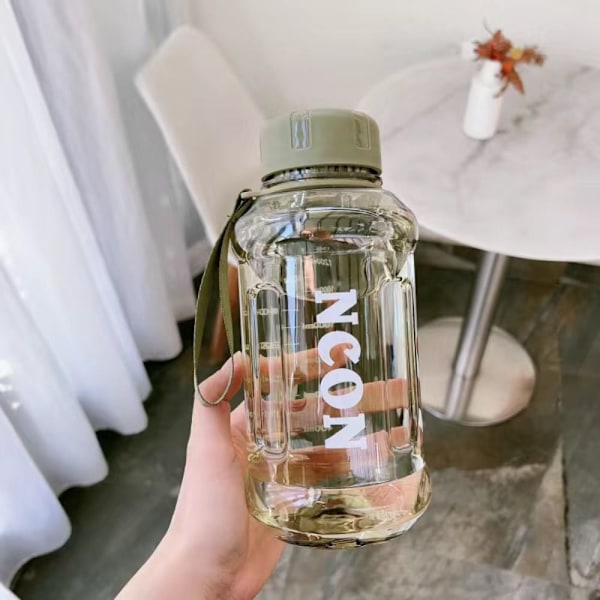850/1100/1300 ml klar vattenflaska Bärbar läckagesäkra resevattenkannor green 1300ml