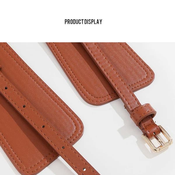 Korsett Breda Bälten PU Läder Slimmande Midjeband Brown