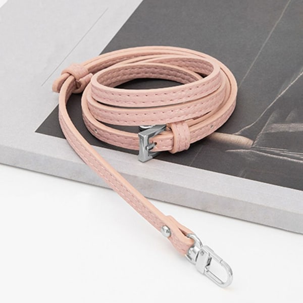 Väska Transformation Tillbehör för Longchamp mini Väskremmar Stansfri axelrem i äkta läder Crossbody Conversion Hängspänne Pink-silver Strap