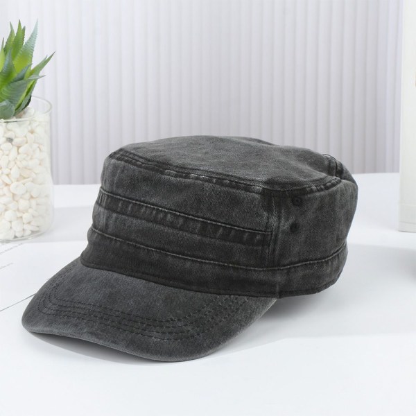 Män Dam Kamouflage Army Hat Camo Military Cadet Combat Cap black