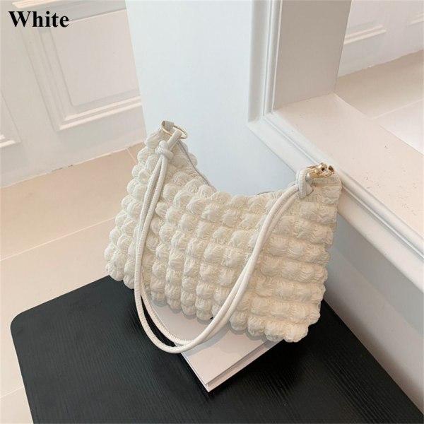 Kvinnor axelväska med stor kapacitet för flickor Pure Color handväska Crossbody-väska white