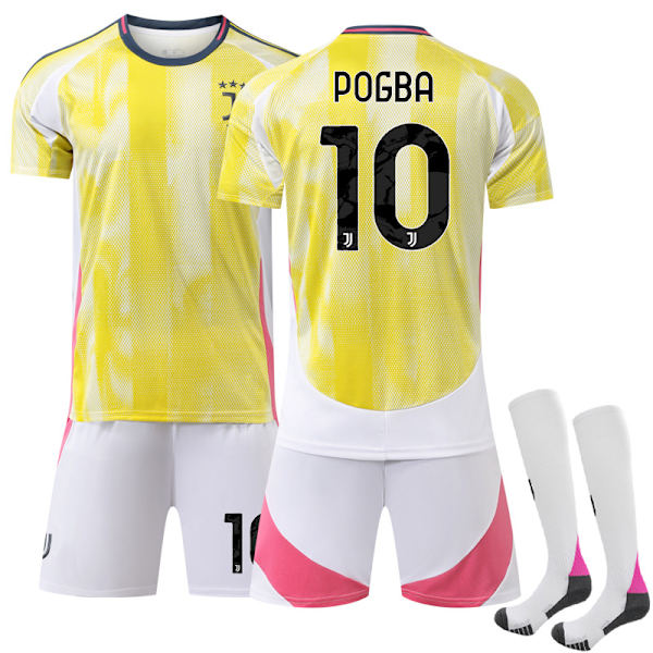 Juventus FC Borta Fotbollströja Barn & Vuxen 2024-2025 Nr.10 POGBA 18