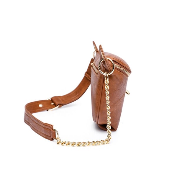 Bröstväska i PU-läder med justerbar rem Vintage sadelväska Mjuk Crossbody-väska Black