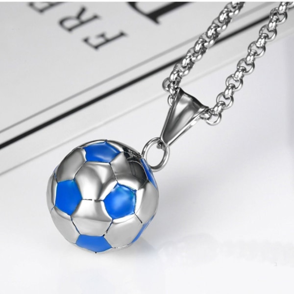 3D fotboll halsband rostfritt stål Casual fotboll hängen charm halsband Gold
