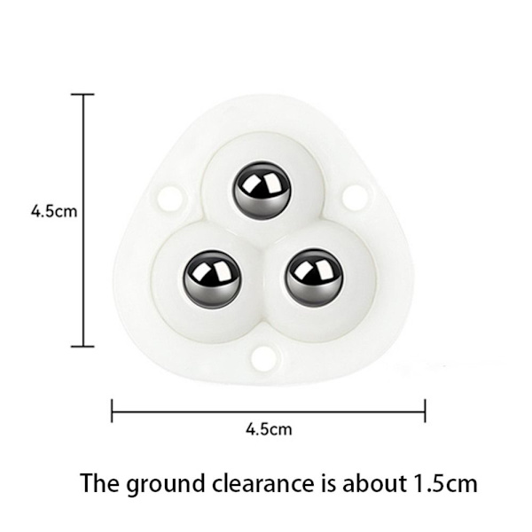 4st självhäftande remskiva Universal 3 pärlor Pulley Mute Ball Black