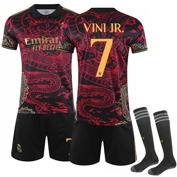 Real Madrid Dragon Special Edition Barnfotbollströja med strumpor 2024-2025 No.7 VINI JR 28