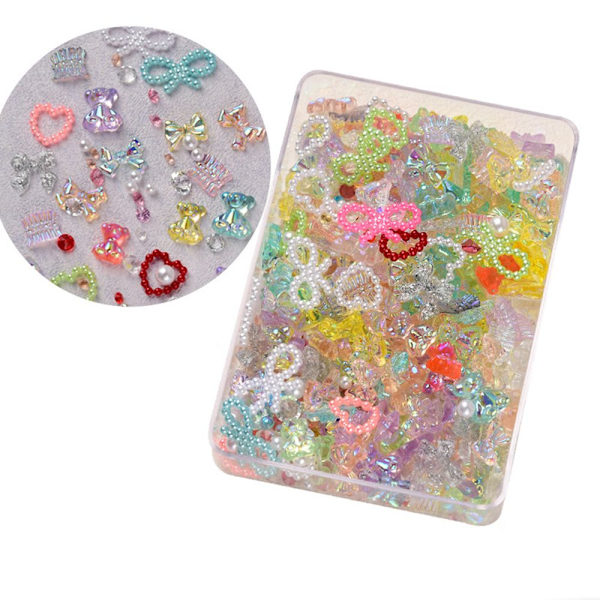 Mix Style Resin Nail Art Charms Butterfly Bear Nail Rhinestone