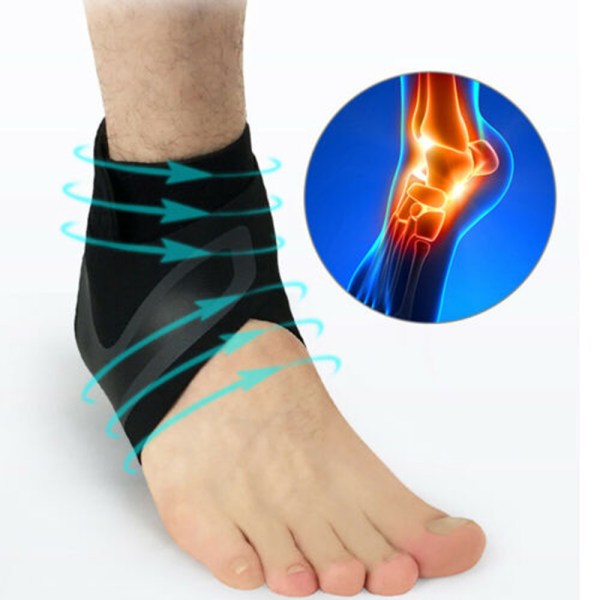 1 st Justerbart elastiskt fotledsstöd Ankelstöd Lättviktsventilerande kompression Anti stukning fotskyddsbandage Left Foot M