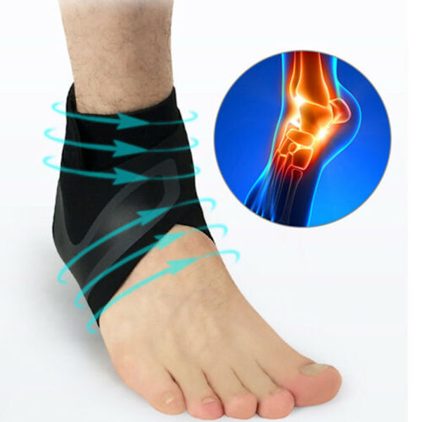 1 st Justerbart elastiskt fotledsstöd Ankelstöd Lättviktsventilerande kompression Anti stukning fotskyddsbandage Left Foot XL