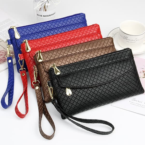Damplånbok Stor Kapacitet Dam Börs PU Läder Myntficka Clutch Väska Black