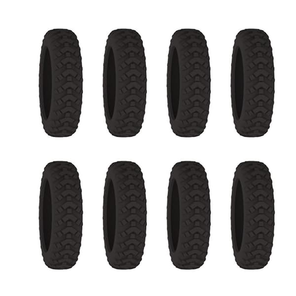 8 delar/set Silikonskydd för resväskhjul light grey