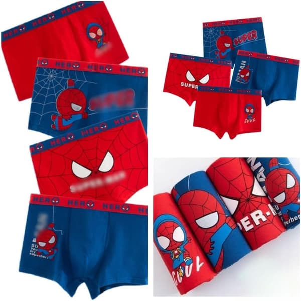4 st Spindelmannen Barnunderkläder Marvel Bomull Pojkkalsonger L