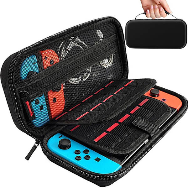 Case för Nintendo Switch-konsol för Switch OLED med 20 spelkassetter Skyddsväska med hårt skal Red