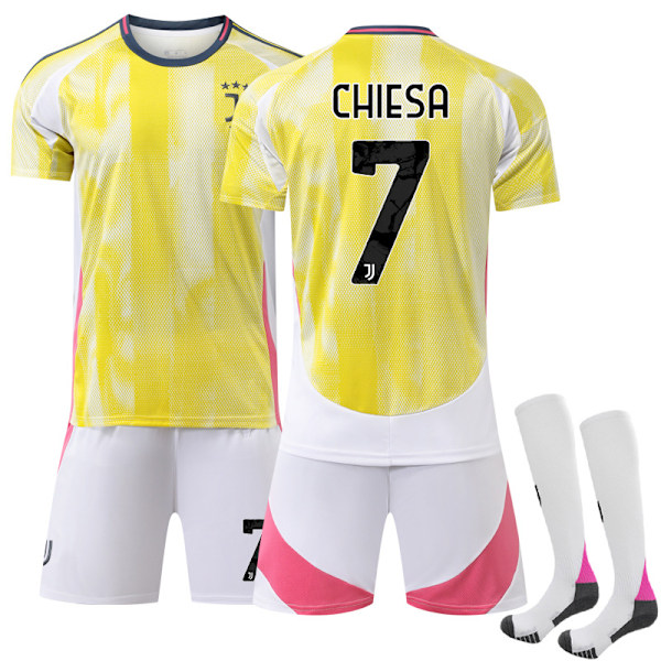 Juventus FC Borta Fotbollströja Barn & Vuxen 2024-2025 Nr.7 CHIESA 26