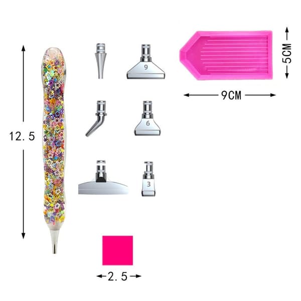 5D Harts Diamantmålningspenna Punktborrpennor Limlera Bricka Låda Set C
