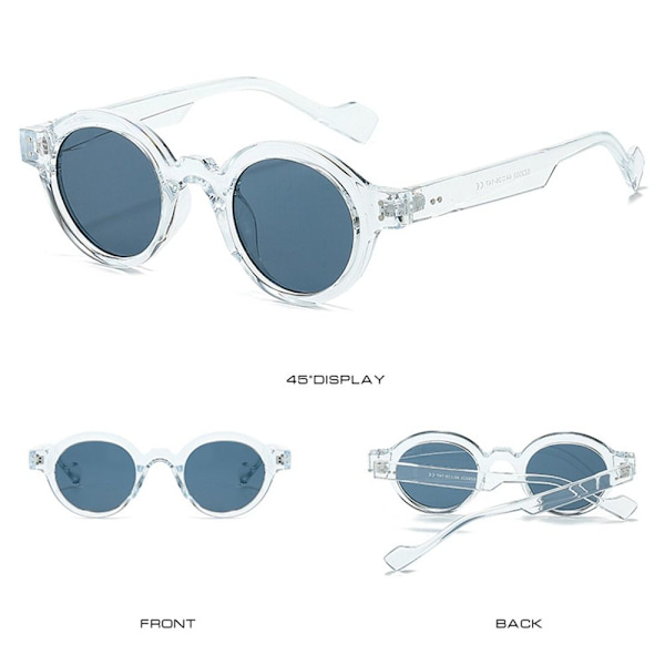 Runda solglasögon Punk Shades UV400 Trending Clear Lens Y2K Glasögon Blue