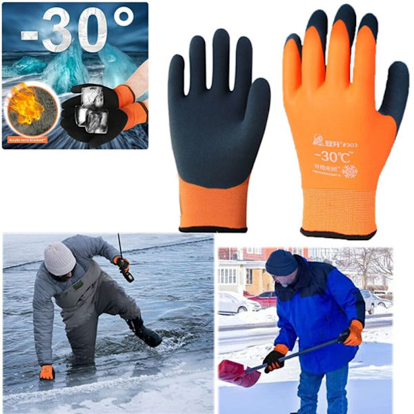 Thermal vinterarbetshandskar Utomhussporter Kallbeständiga skyddshandskar blue