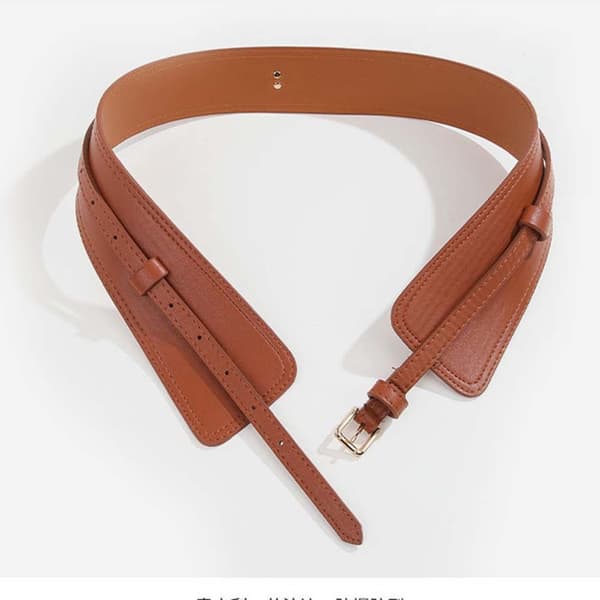Korsett Breda Bälten PU Läder Slimmande Midjeband Brown