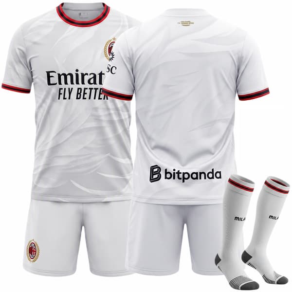 26-27 AC Milan Bortedrakt Hvit Fotballdraktsett 16