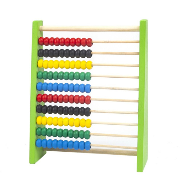 Intelligensutveckling Trä Abacus Barn Tidig Math Educational Learning Toy Green-S