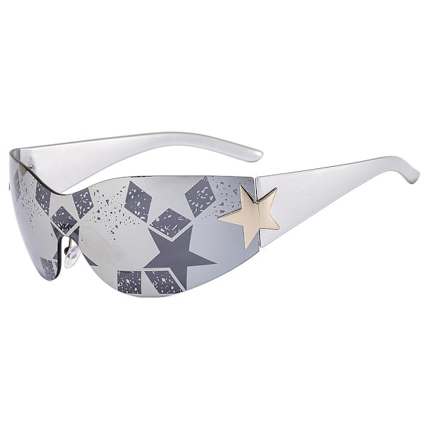 Y2K båglösa solglasögon One Piece Goggles Wrap Around Solglasögon C13
