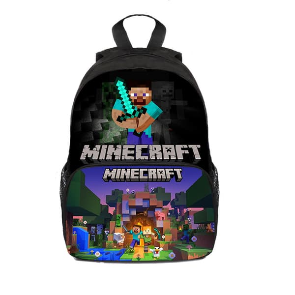 Minecraft Ryggsäck för Barn Skolväska Ryggsäck Karaktär A