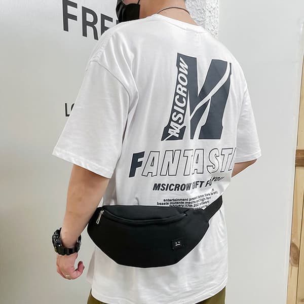 Rese midjeväskor för kvinnor, canvas midjeväska crossbody axelväskor black